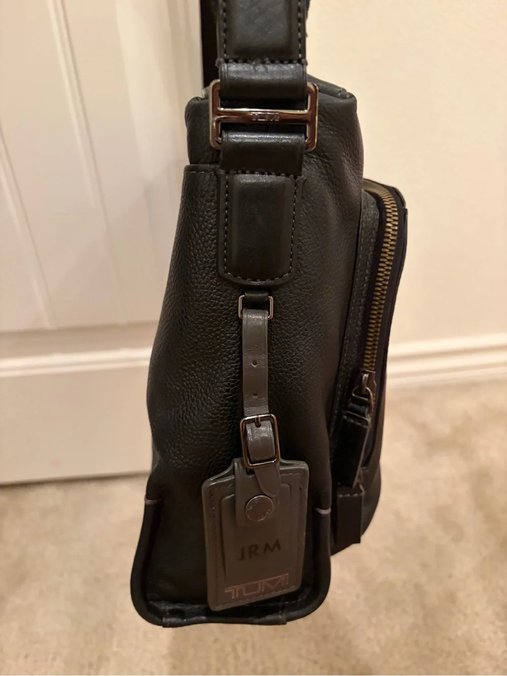 Tumi Black Leather Laptop Briefcase shoulder bag